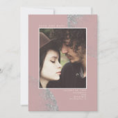 シルバーグリッターダスティピンクが日付の写真を救う セーブザデート (正面)