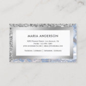 シルバーグリッターダスティブルーマーブルメイクアップアーティスト 名刺 (裏面)