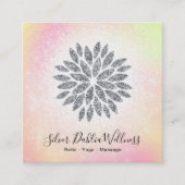 ~シルバーグリッターダリアパステルレインボーAP2 スクエア名刺 (正面)