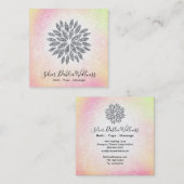 ~シルバーグリッターダリアパステルレインボーAP2 スクエア名刺 (正面/裏面)