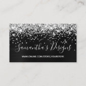シルバーグリッターダークグレーブラックフォイルオンラインストア 名刺 (正面)