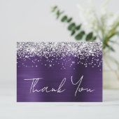 シルバーグリッターダークバイオレットパープル21歳 サンキューカード (スタンド正面)