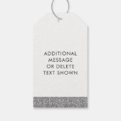 シルバーグリッターティール（緑がかった色）ブルーサンキューユーメッセージカード ギフトタグ (裏面)