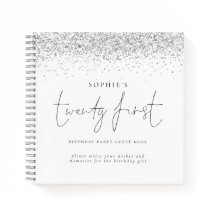 シルバーグリッターティーン誕生日ゲストブック