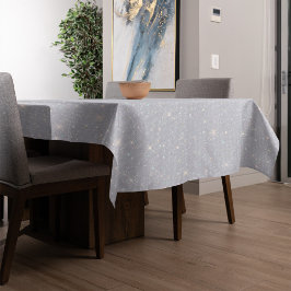 シルバーグリッターテクスチャホワイトダイヤきらめくモンド テーブルクロス