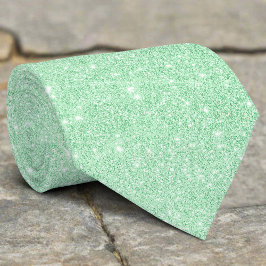 シルバーグリッターテクスチャーきらめく緑光沢 ネクタイ
