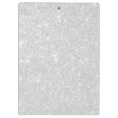 シルバーグリッターテクスチャ白きらめく光沢 クリップボード (裏面)