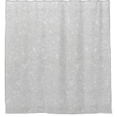 シルバーグリッターテクスチャ白きらめく光沢 シャワーカーテン (正面)
