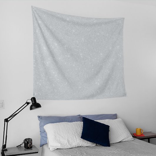 シルバーグリッターテクスチャ白きらめく光沢 タペストリー