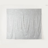 シルバーグリッターテクスチャ白きらめく光沢 タペストリー (正面(横))