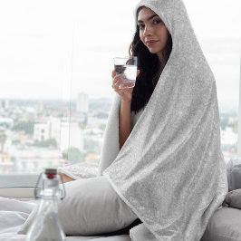 シルバーグリッターテクスチャ白きらめく光沢 フリースブランケット