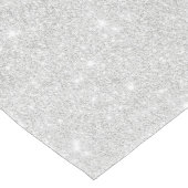 シルバーグリッターテクスチャ白きらめく光沢 ミディアムテーブルランナー (コーナー)
