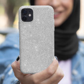 シルバーグリッターテクスチャ白きらめく光沢 Case-Mate iPhoneケース