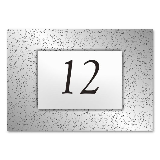 シルバーグリッターテーブル番号プレイスカード テーブルナンバー (正面)