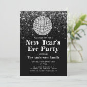 シルバーグリッターディスコボール大晦日パーティー 招待状 (スタンド正面)