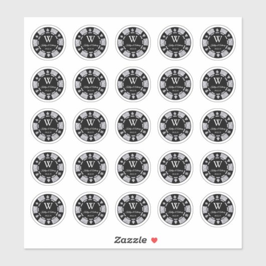 シルバーグリッタートランプのポーカーチップカジノウェディングパーティー3cm シール (シート)