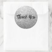 シルバーグリッタートレンディーサンキュー ラウンドシール (バッグ)