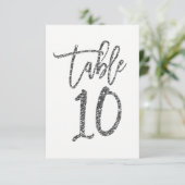 シルバーグリッタートレンディースクリプトテーブル番号10 Ten 招待状 (スタンド正面)