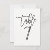 シルバーグリッタートレンディーモダンスクリプトテーブル番号7 招待状 (裏面)