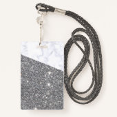シルバーグリッタートレンディーVIPラニャードバッジカスタム バッジ (裏面ランヤード)