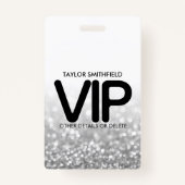 シルバーグリッタートレンディーVIPラニャードバッジカスタム バッジ (正面)