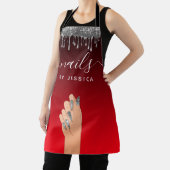 シルバーグリッタードリップグラムネイルアーティスト美しい エプロン (インサイチュ)