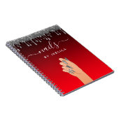 シルバーグリッタードリップグラムネイルアーティスト美しい ノートブック (右側)