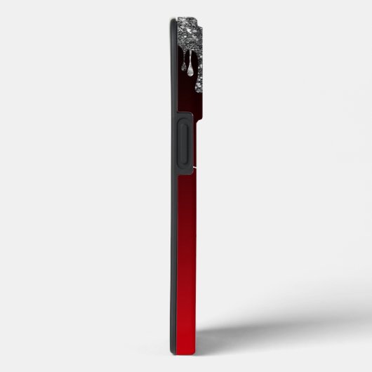 シルバーグリッタードリップグラムネイルアーティスト美しい Case-Mate iPhoneケース (裏面 / 右)