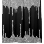 シルバーグリッタードリップスグラムスパークカスタマイズル シャワーカーテン (正面)