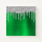 シルバーグリッタードリップスグリーン30th誕生日 ノートブック (裏面)