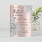 シルバーグリッタードリップスシルバードレス21歳の誕生日 招待状 (スタンド正面)