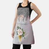 シルバーグリッタードリップススイーツアイスクリーム花エプロン エプロン (インサイチュ)