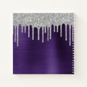 シルバーグリッタードリップスダークバイオレット21歳の誕生日 ノートブック (裏面)