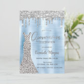 シルバーグリッタードリップスドレスブルークインセアニラ 招待状 (スタンド正面)