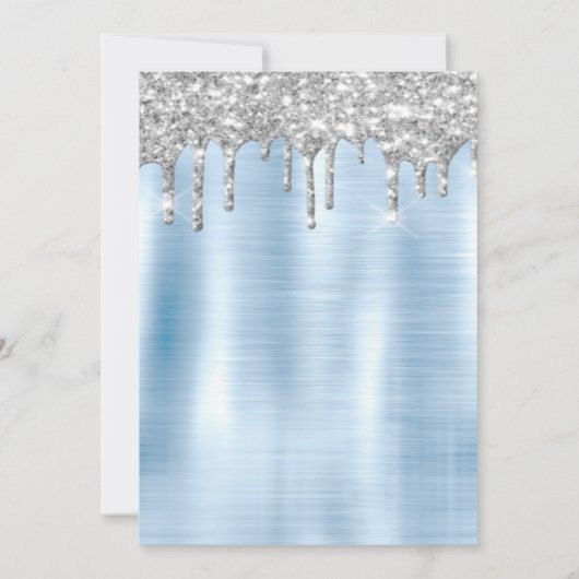 シルバーグリッタードリップスドレスブルークインセアニラ 招待状 (裏面)