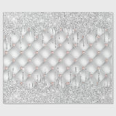 シルバーグリッタードリップスバラ金ゴールドピンクの輝く贅沢 ラッピングペーパー (フラット)