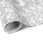 シルバーグリッタードリップスバラ金ゴールドピンクの輝く贅沢 ラッピングペーパー (ロールコーナー)