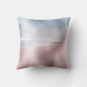 シルバーグリッタードリップスブルーバラ金ゴールドメタリック クッション (裏面)