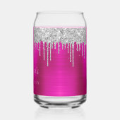 シルバーグリッタードリップスホットピンク21歳の誕生日 ガラス缶 (左)