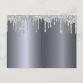 シルバーグリッタードリップスボーイ赤ちゃんシャワー招待 ポストカード (裏面)