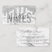 シルバーグリッタードリップスマーブルネイルアーティスト 名刺 (正面/裏面)