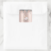 シルバーグリッタードリップスミキサーフラワーズバラ金ゴールド スクエアシール (バッグ)