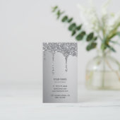 シルバーグリッタードリップスメタリックシャインメイクアップアーティスト 名刺 (スタンド正面)