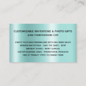 シルバーグリッタードリップスライトティール(緑がかった色)グラデーションオンラインストア 名刺 (裏面)