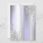 シルバーグリッタードリップスライトパープル35誕生日 招待状 (裏面)