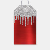 シルバーグリッタードリップスレッドフォイルハッピーバースデー ギフトタグ (裏面)