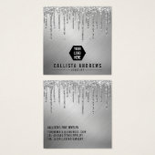 シルバーグリッタードリップスロゴイヤリングディスプレイカード (正面&裏面)