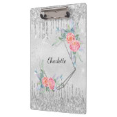 シルバーグリッタードリップス赤面ピンクフローラ名 クリップボード (左)