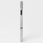 シルバーグリッタードリップス&スパークルネーム&モノグラム iPhoneケース (右側)