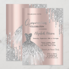 シルバーグリッタードリップス、ドレスバラ金ゴールドキンセアニラ 招待状